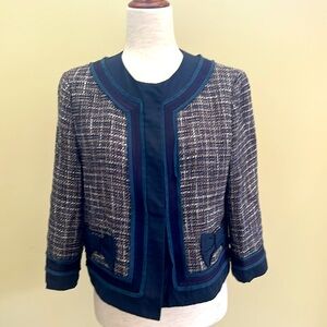 Elegant Tweed Jacket with Bow Accents